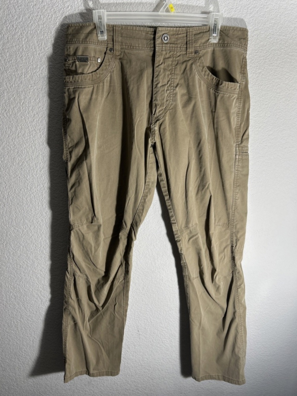 Kuhl Revolvr Pants Mens 33x32 Khaki Outdoor Hiking Stretch 5 Pocket Style 5232